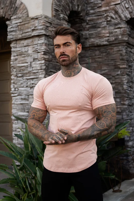 Super Deal Father Sons Classic Peach Curved Hem Crew T Shirt - FSH1135 / 1155