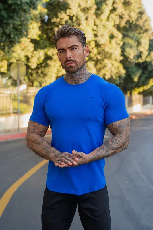 Savings Galore Father Sons Classic Royal Blue Curved Hem Crew T Shirt - FSH1154