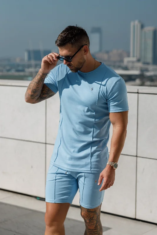 Instant Discount Father Sons Light Blue / Silver Crew T Shirt With Pintuck Detail - FSH1051 Instant Discount Father Sons Light Blue / Silver Crew T Shirt With Pintuck Detail - FSH1051