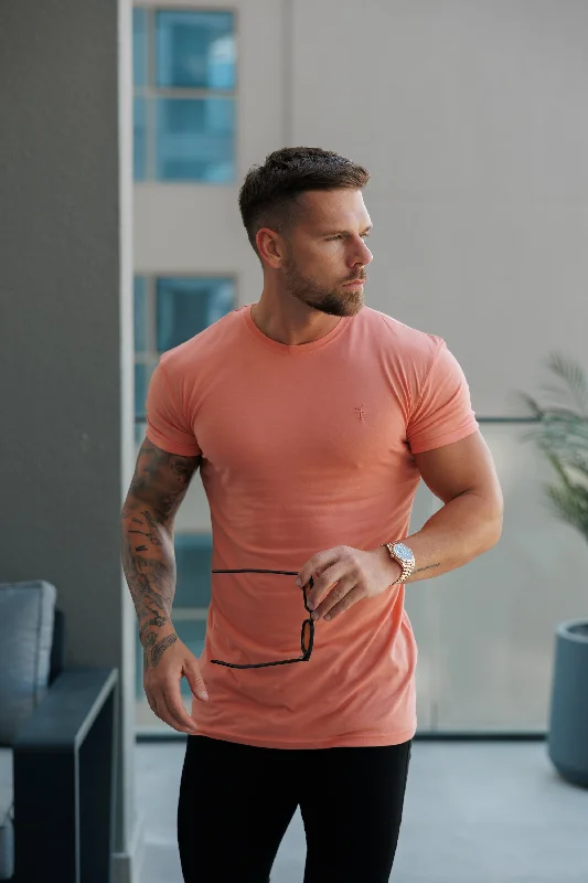 Fantastic Offers Father Sons Peach Bamboo Crew Tonal Embroidery - FSH1173