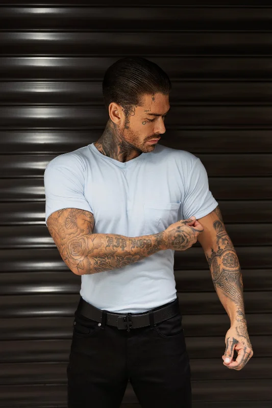 Online Exclusive Father Sons Powder Blue Bamboo Crew T Shirt With Pocket Short Sleeve- FSH1097 Online Exclusive Father Sons Powder Blue Bamboo Crew T Shirt With Pocket Short Sleeve- FSH1097