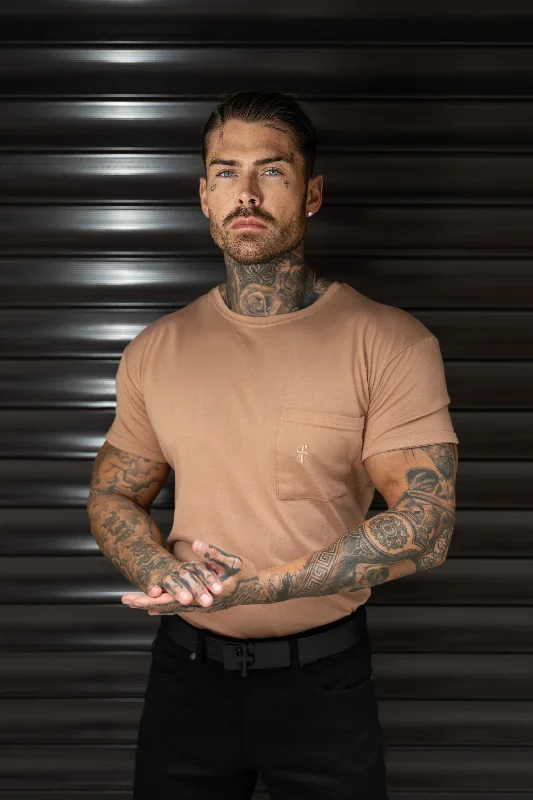Limited Quantity Father Sons Taupe Bamboo Crew T Shirt With Pocket Short Sleeve- FSH1100 Limited Quantity Father Sons Taupe Bamboo Crew T Shirt With Pocket Short Sleeve- FSH1100