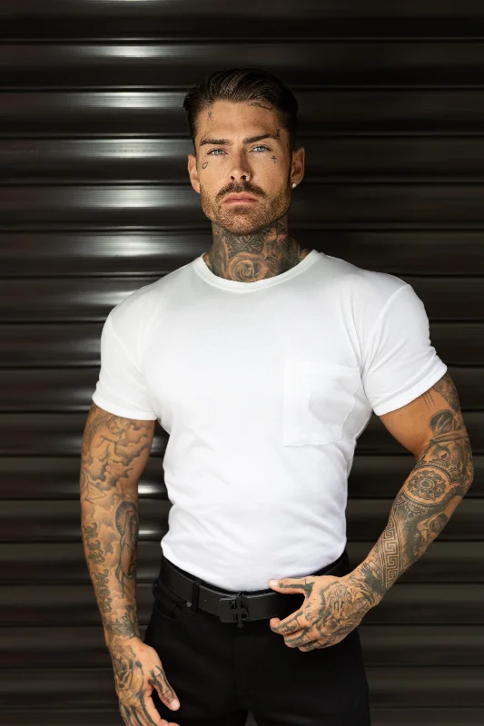 Don’t Miss Out Father Sons White Bamboo Crew T Shirt With Pocket Short Sleeve- FSH1095 Don’t Miss Out Father Sons White Bamboo Crew T Shirt With Pocket Short Sleeve- FSH1095