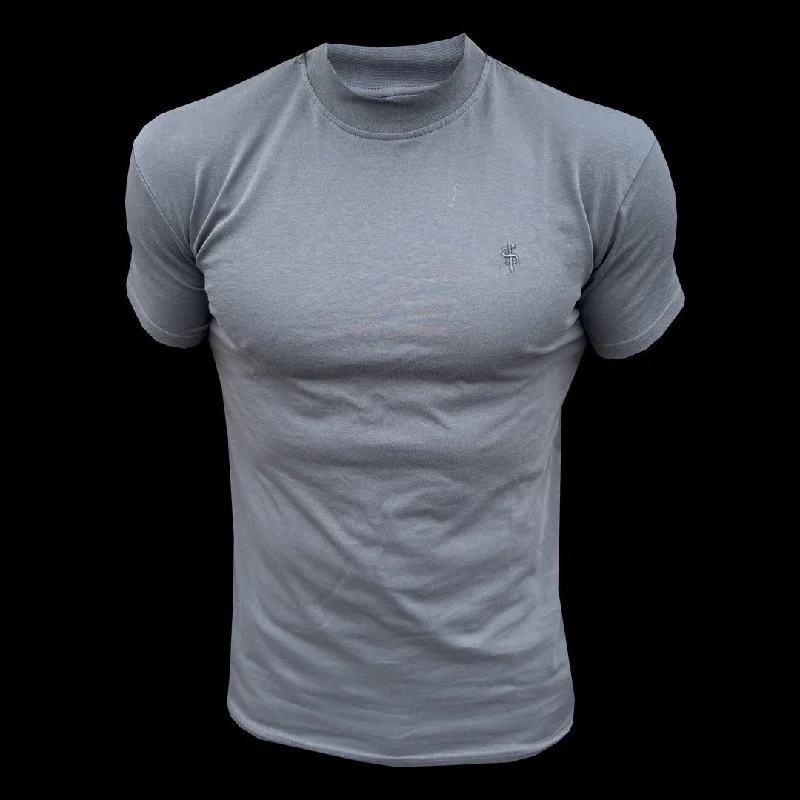 Deal Zone FS Ribbed High Neck Crew Short Sleeve Charcoal - FSH1140