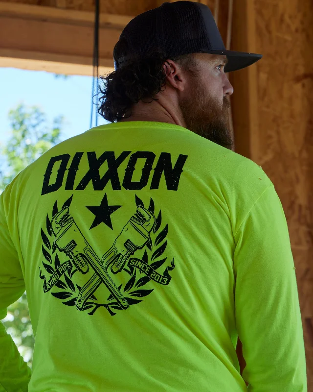 Can't Be Beat Pipe Layer Hi Vis Long Sleeve T-Shirt - Yellow