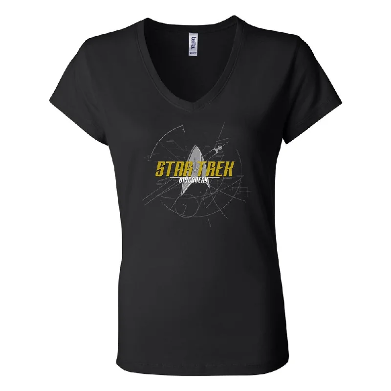 Weekend Savings Spectacle Star Trek: Discovery Logo Sketch Women's V-Neck T-Shirt