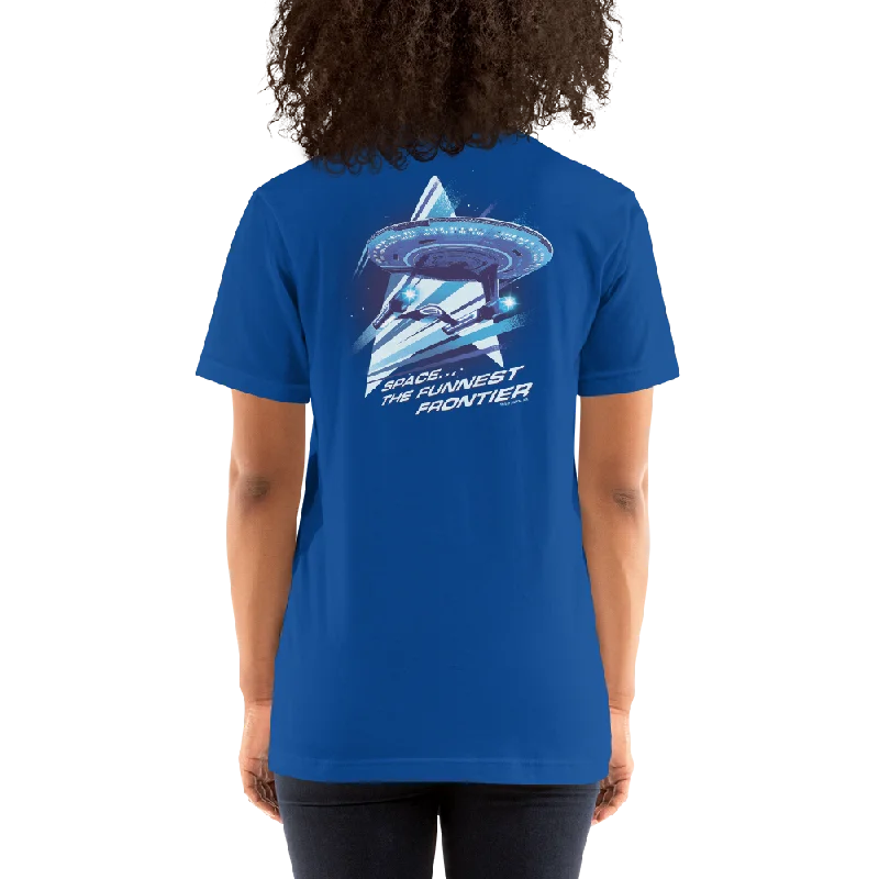 Time-Sensitive Star Trek: Lower Decks Space The Funnest Frontier Blue Unisex Premium T-Shirt