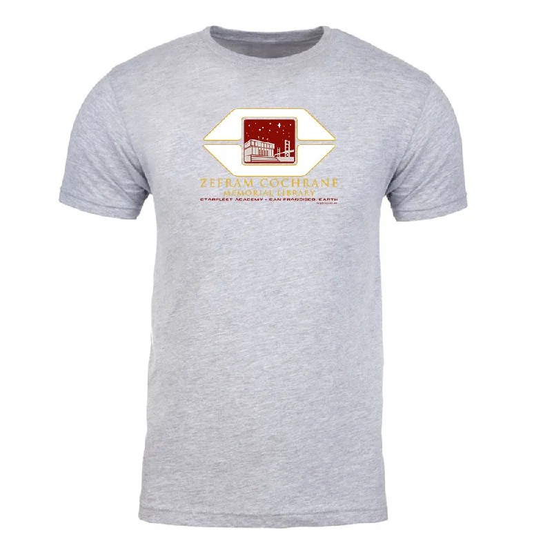 Deal of the Week Star Trek Starfleet Academy Zefram Cochrane Memorial Library Adult Short Sleeve T-Shirt Deal of the Week Star Trek Starfleet Academy Zefram Cochrane Memorial Library Adult Short Sleeve T-Shirt