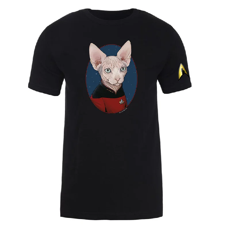 Doorbuster Deal Star Trek: The Next Generation Picard Cat Portrait Adult Short Sleeve T-Shirt Doorbuster Deal Star Trek: The Next Generation Picard Cat Portrait Adult Short Sleeve T-Shirt