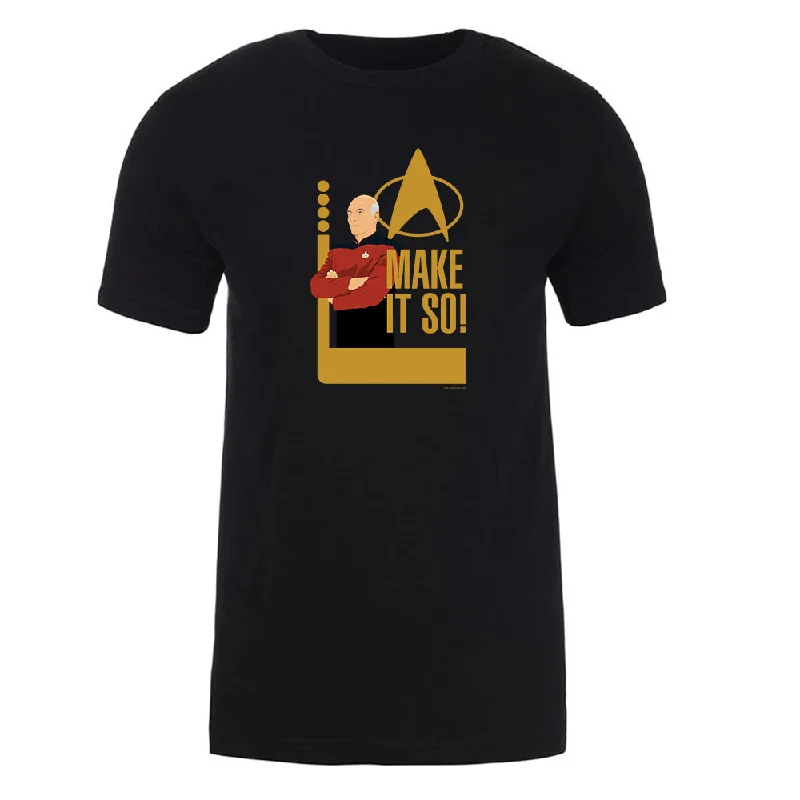 Weekend Specials to Celebrate Star Trek: The Next Generation Picard Make It So Adult Short Sleeve T-Shirt Weekend Specials to Celebrate Star Trek: The Next Generation Picard Make It So Adult Short Sleeve T-Shirt