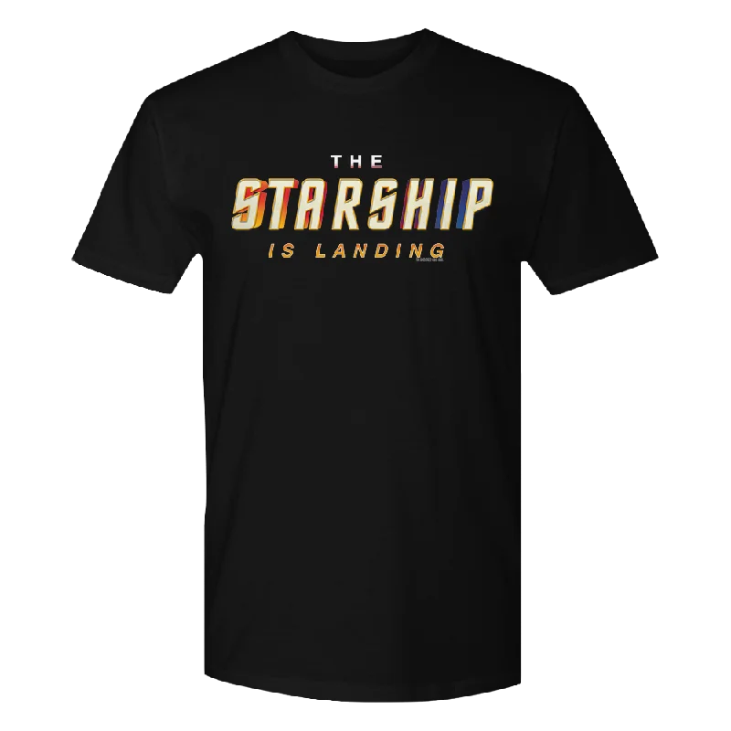 Price Cut Star Trek The Starship Is Landing Adult Short Sleeve T-Shirt