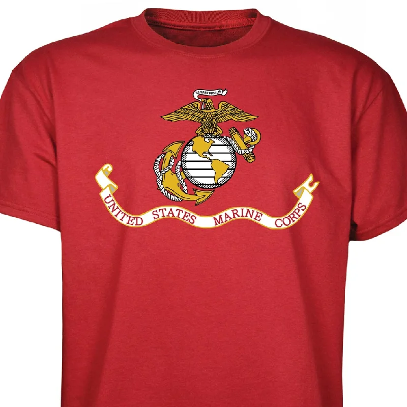 Quick Sale Marines EGA Emblem T-Shirt Red S-5XL