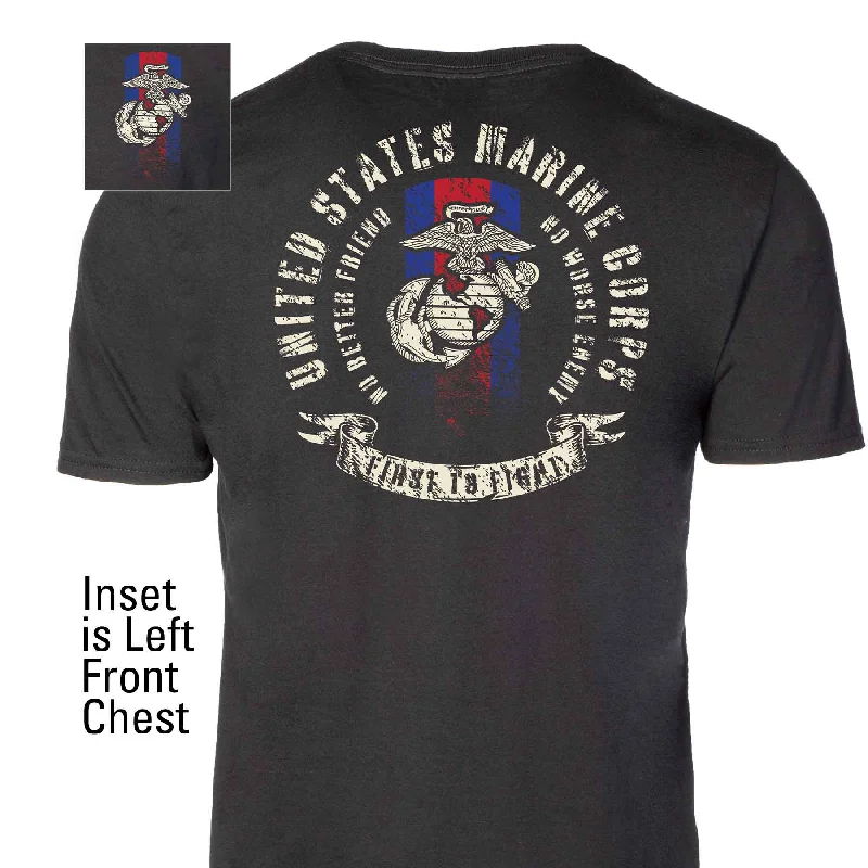 Year-End Clearance USMC Blood Stripe EGA T-shirt, Black
