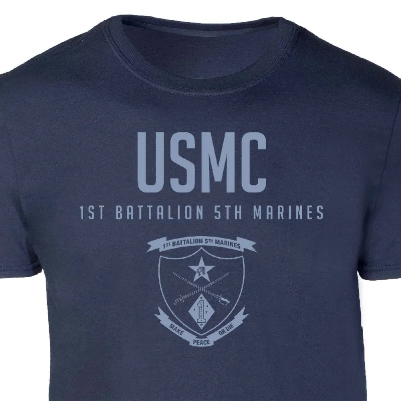 Price Buster 1st Battalion 5th Marines Tonal Patch Graphic T-shirt