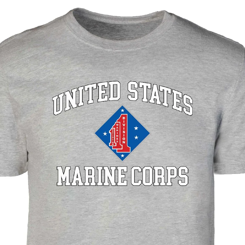 Major Savings 1st Battalion 1st Marines USMC  Patch Graphic T-shirt