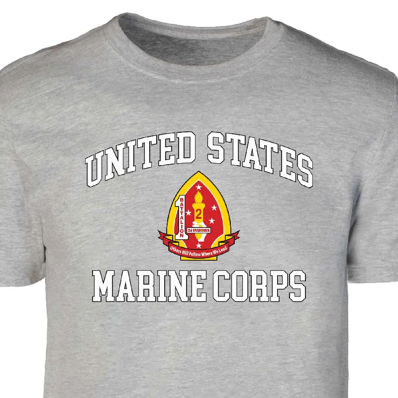 Overstock 1st Battalion 2nd Marines USMC  Patch Graphic T-shirt