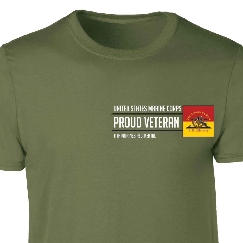 Bargain Blast 11th Marines Regimental Proud Veteran Patch Graphic T-shirt