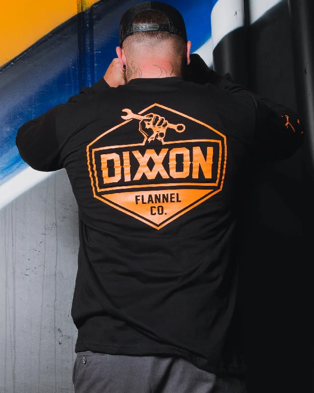 Act Now Working Class Long Sleeve T-Shirt - Black & Orange